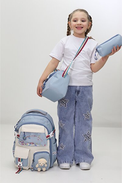 Probag Σετ σχολικών τσαντών για κορίτσια 3 τεμαχίων με θήκη για στυλό και βελ...