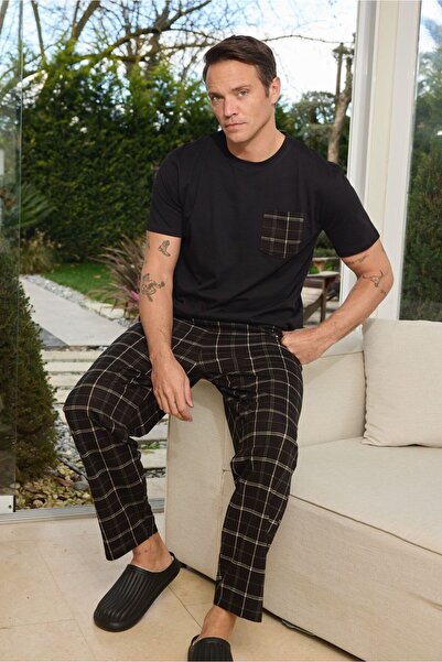 FORMO Premium Men's %100 Natural Cotton Plaid High Quality Short Sleeve Pocke...