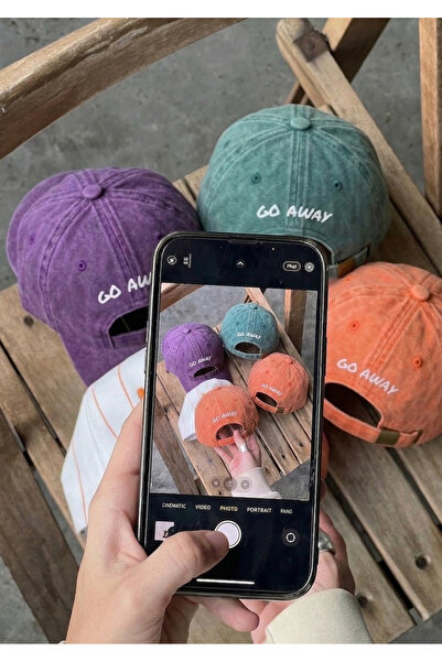 emybox Unisex Arkası Baskılı Yıkamalı Pamuk Şapka -Arkası Yazılı Ayarlanabilir Eskitme Vintage Kep