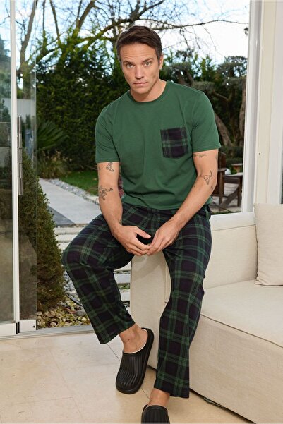 FORMO PREMIUM Ανδρικό σετ πιτζάμες με κοντό μανίκι και τσέπες, από 100% φυσικ...