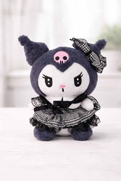 TIGOES Kuromi Peluş Oyuncak 25 cm Yumuşak Dokulu Punk Stil