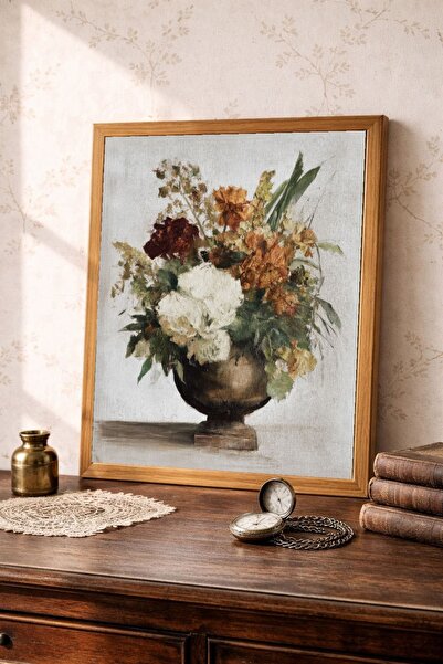 Tuba Decor Tablou cu ramă dintr-o singură bucată din lemn, serie vintage