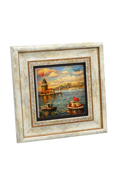 Sadrazam Εκτυπωμένος πίνακας με φυσική πέτρα με θέα στο Πύργο των Κοριτσιών τ...