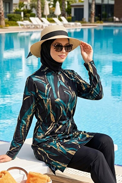 Ritagarcia Γυναικείο ψάθινο καπέλο παραλίας με φαρδύ γείσο και λεπτομέρεια φι...