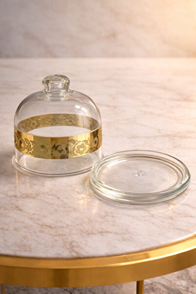 BYART Luxury Glass Container with Lid - Elegant Gold Design for High-Class Ho...