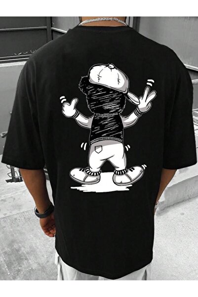 AZIZI TEKSTIL Ανδρικό μπλουζάκι από 100% βαμβάκι, oversized, με στάμπα Cool B...