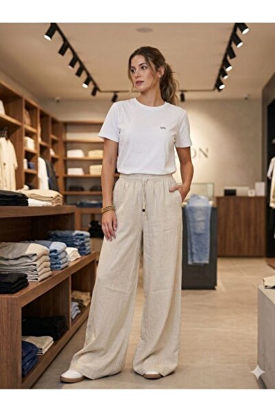 CGA Γυναικείο Λινό Παντελόνι Ακατέργαστο Λινό Παντελόνι