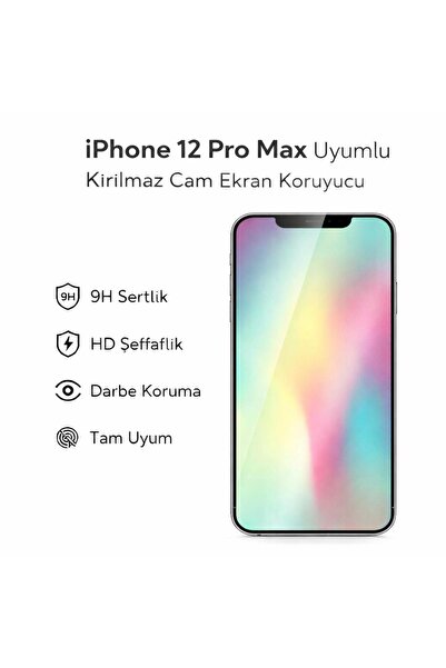 Avcı Teknoloji Market واقي شاشة زجاجي مقاوم للكسر متوافق مع هاتف iPhone 12 Pr...