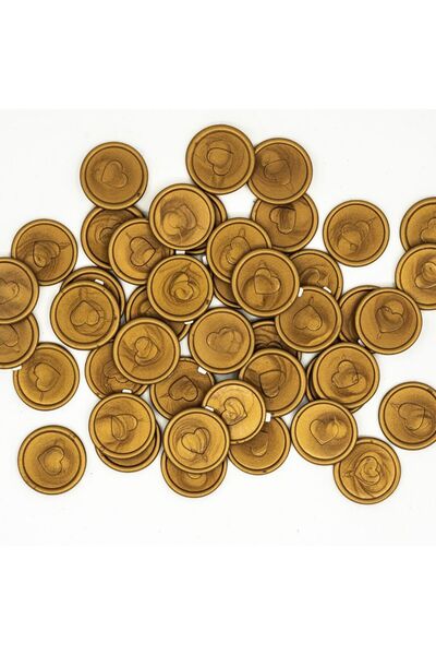 OEM Σετ 25 αυτοκόλλητων σφραγίδων κεριού, σχέδιο καρδιάς, χρυσο-μπρονζέ χρώμα...