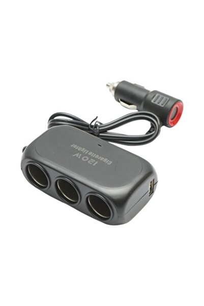 OEM Αντάπτορας αναπτήρα αυτοκινήτου τριπλός 12/24V με 2 θύρες USB 5V/2100mA