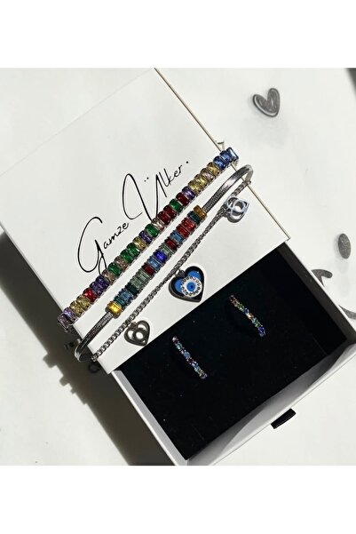 GAMZE Steel Bracelet Ring Set
