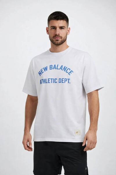 New Balance Λευκό ανδρικό μπλουζάκι MNT1519-WT Αθλητικό και κομψό σχέδιο