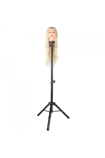 Handmade Kuaför Eğitim Mankeni İçin Metal Tripod - Siyah + Taşıma Çantası taş...