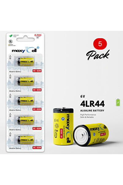 Maxycell 5 Adet 4LR44 6V Düğme Pil - 4AG13 A544 PX28A 476A