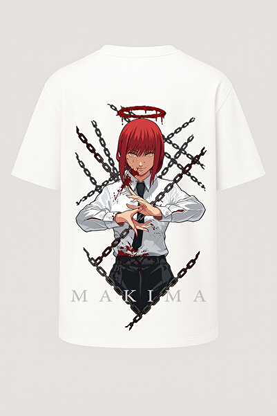 nirvoda Υπερμεγέθη μπλουζάκι με στάμπα Makima Chainsaw Man - Μεγάλη στάμπα - ...