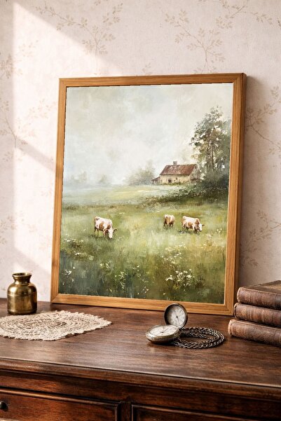 Tuba Decor Επιτραπέζια ζωγραφική σε ξύλινο πλαίσιο ενιαίου τεμαχίου, vintage ...