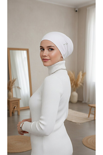 Generic Brand قبعة نسائية قطنية مبطنة من القطن الممشط مكونة من قطعتين