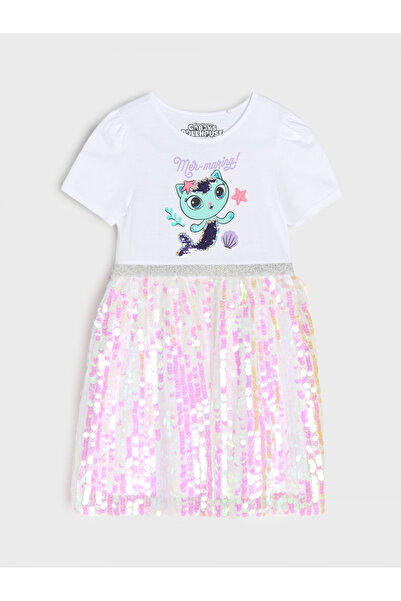 Gabby's Dollhouse Βαμβακερό φόρεμα με πούλιες