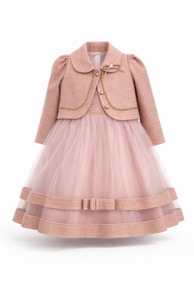 CQCQ Κοριτσίστικο βραδινό φόρεμα πριγκίπισσας με τούλι και σακάκι, φόρεμα για...