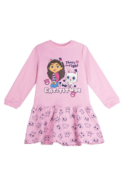 Gabby's Dollhouse Βαμβακερό Μακρυμάνικο Φόρεμα, Cat-titude