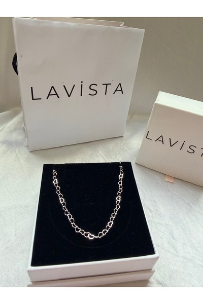 Lavista Silver Bağlantılı Kalpler Gümüş Kolye