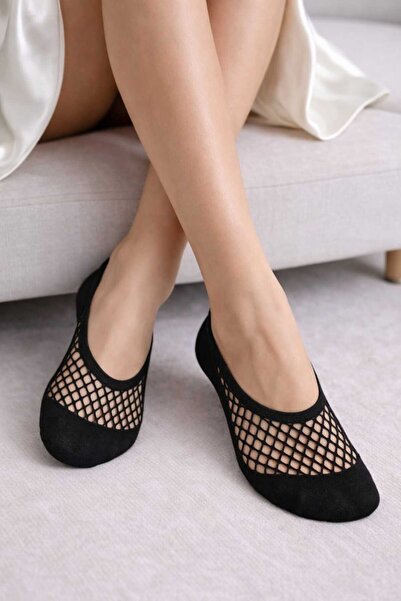 gigigiyim Women's Ballerina Socks with Mesh Detail