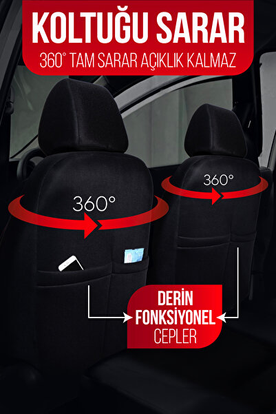 SM OTO KILIF MARKA by CAMERA Serisi Jakar Kumaş Universal Oto Koltuk Kılıfı Tam Set