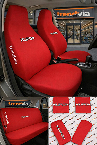 trivexa Coupon Logo Car Seat Cover Front and Rear Set – Combed Cotton Lycra U...