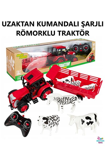 Brother Toys Uzaktan Kumandalı Şarjlı Römorklu TraktörFull Fonksiyon Çiftlik ...