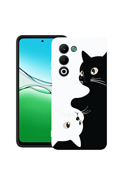 bestcase Υπέρλεπτη Θήκη για Xiaomi Redmi 15 5G (169mm), Μαύρες & Λευκές Γάτες...