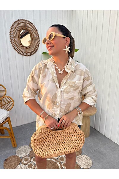 IŞILDA FASHION Πουκάμισο oversize με στάμπα Işılda