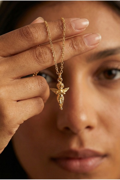 neshely jewelry 14 Ayar Altın Kaplama Bebek Melek Kolye