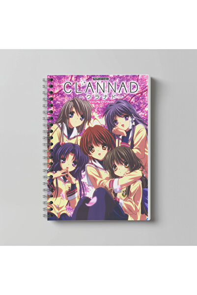 nihonwosekai Caiet anime Clannad, format A4, 60 de coli, fără linii, cu carac...