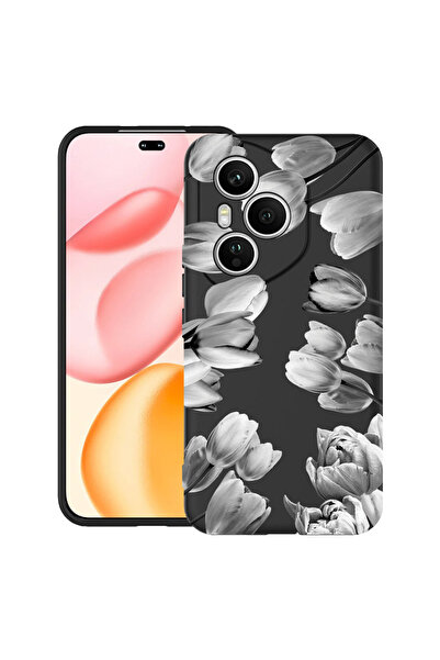 bestcase Υπέρλεπτη Θήκη για OPPO Reno13, Φλοράλ - Μαύρη Τουλίπα, 2052043 B 2086