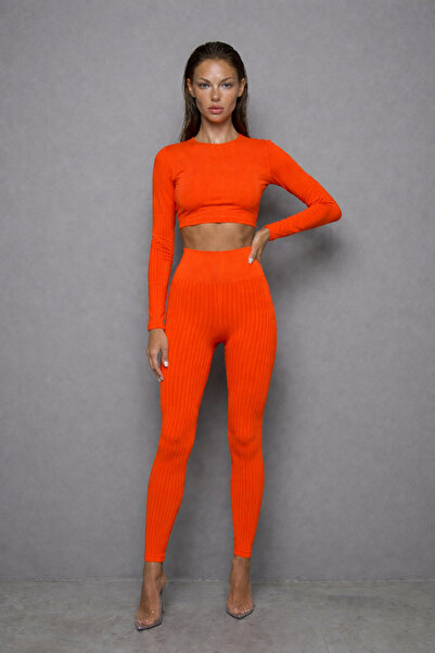 Sowa Collection High Waist Ribbed Pink Leggings
