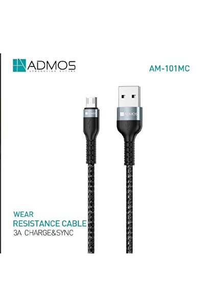 ADMOS AM-101MC Wear-Resistant Braided USB to Micro Cable