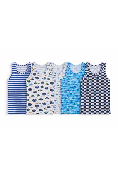 HB TREND Boys' 100% Cotton Printed Undershirts 6-Pack