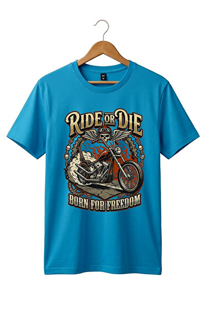 onsrawear Unisex Ride or Die Skull Chopper Motorcycle Printed Cotton Basic T-...