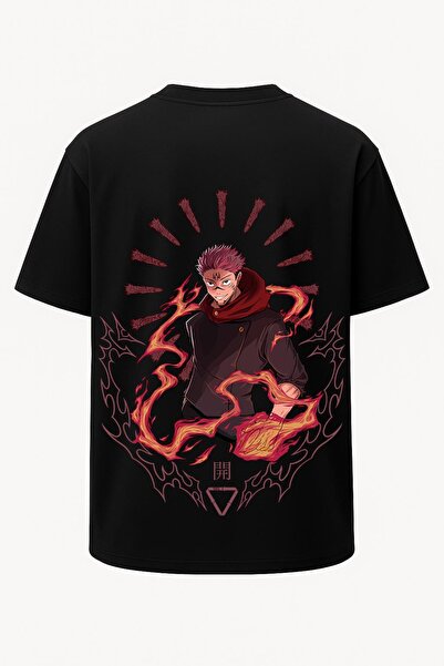 nirvoda Υπερμεγέθη μπλουζάκι με στάμπα Sukuna Jujutsu Kaisen - Μεγάλη στάμπα ...