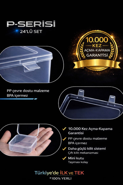 COMPAXE P-SERİSİ PK-30 şeffaf organizer 30’lu kutu