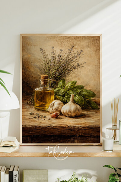 tablodea Vintage φυσικό φυτικό ελαιόλαδο με μοτίβο για διακόσμηση κουζίνας, κ...