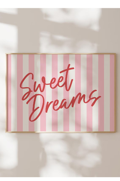 Taranist Poster - Sweet Dreams Pembe Çizgi - Tatlı Rüyalar Duvar Sanatı