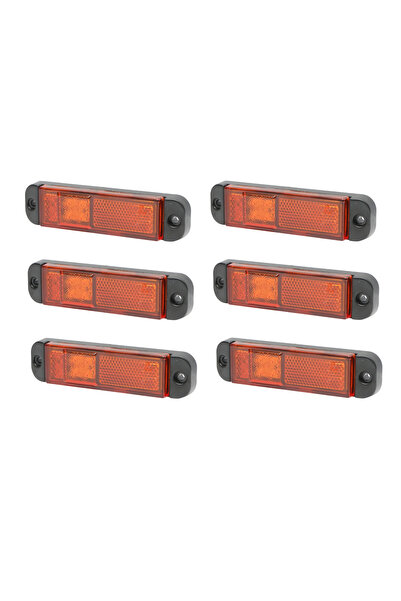 ERK 6 x Λάμπα πλευρική LED galbena 130mm 12-24V