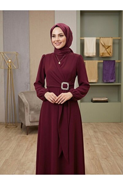 Sera&Parsa Yandan bağlama tokalı krep elbise