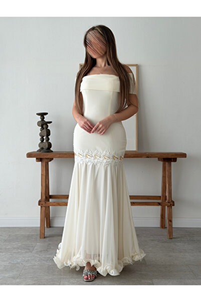 BRATO Ivory Mermaid Evening Dress