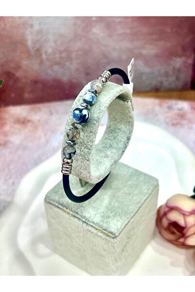 MASAL TAKI&AKSESUAR Special Design Veined Agate Natural Stone Men's Bracelet ...
