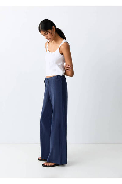 Mango Teen %100 pamuklu düz kesim pantolon