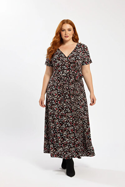 Shape Of You Μακρύ φόρεμα με τραγανό φλοράλ σχέδιο, δέσιμο στη μέση και λαιμό...