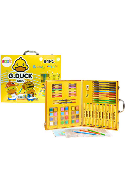 LEAN LeanToys Καλλιτεχνικό Σετ Σε Βαλιτσάκι Κίτρινη Πάπια 84 Τεμ