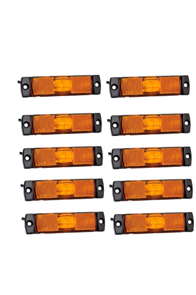 ERK 10 x Λάμπα πλευρική LED galbena 130mm 12-24V